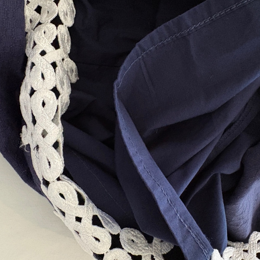 Lilly Pulitzer Navy Blue Embroidered Cotton Shift Dress Size 6 28058 Pink White - Picture 5 of 10